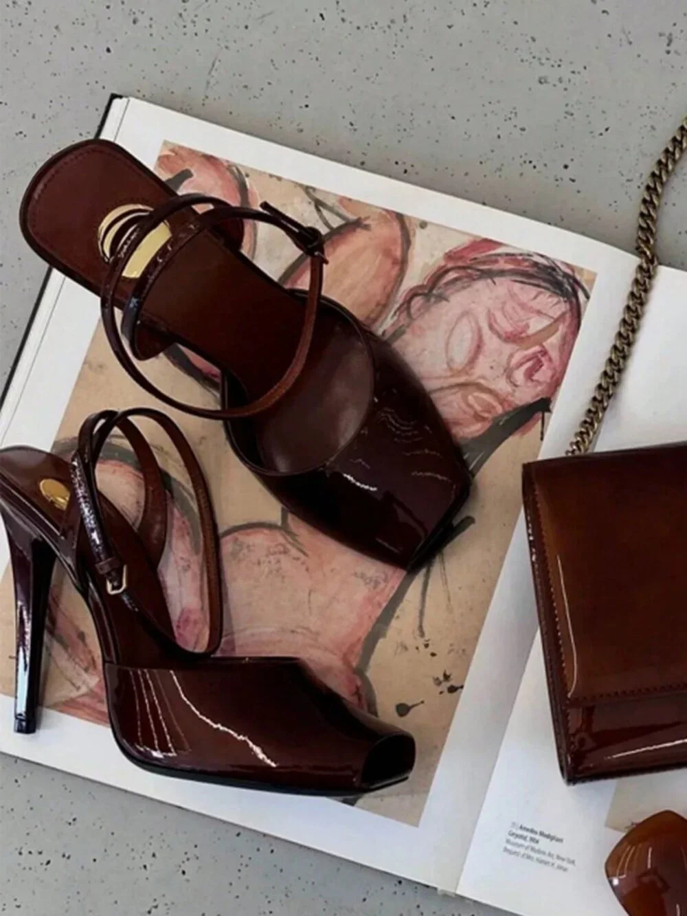 Burgundy Elegant Women's Square Toe High Heels